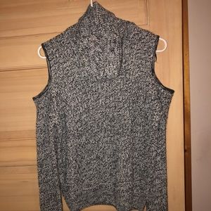 Grey sweater with cut off shoulders